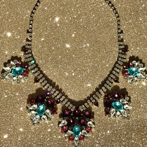 💎Lush Color One of a kind Crystal Rhinestone Necklace - Picture 6 of 13